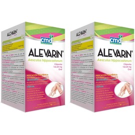 CMD - ALEVARIN - Aesculus hippocastanum (Castaño de Indias) - Medicamento Herbolario - 2 Cajas con 1 Frasco de 45 Cápsulas c/u