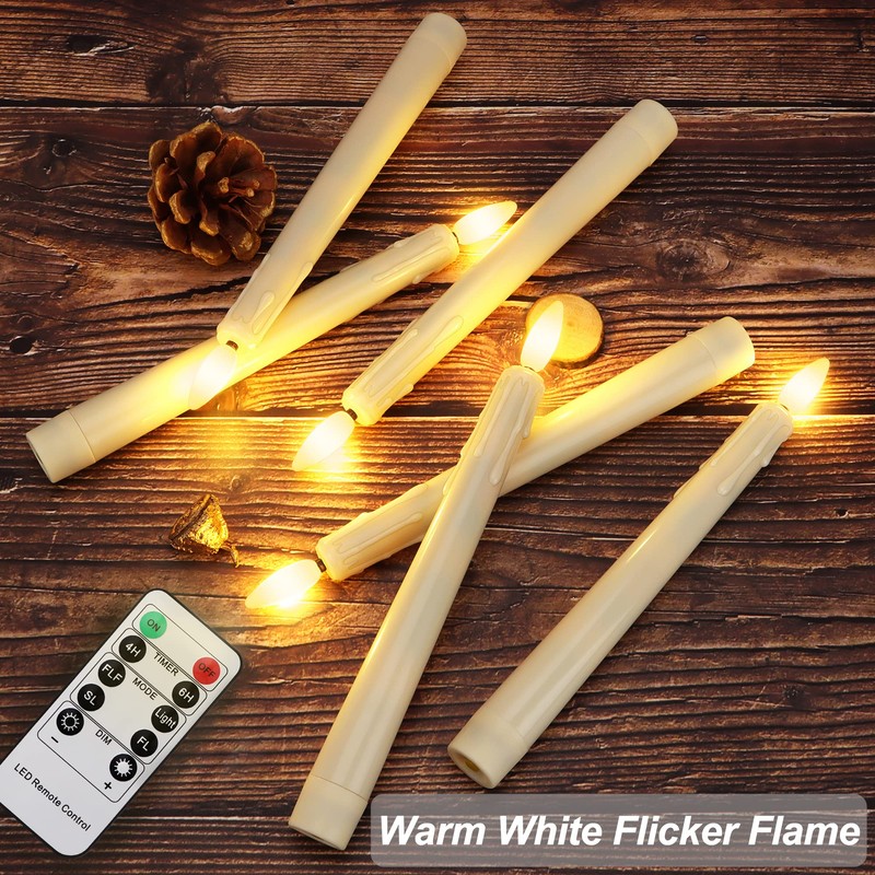 yunsheng Battery Operated LED Window Candles with Remote Timer, 8