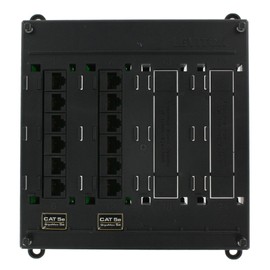 Leviton 476TM-512 Twist and Mount Patch Panel, 12 CAT 5e Ports, Black