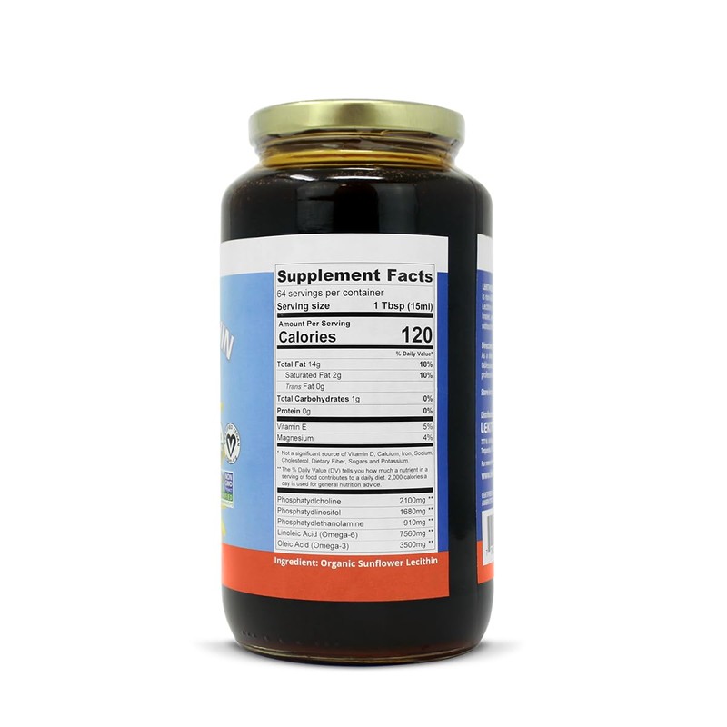 Lekithos Organic Sunflower Lecithin Liquid - 32 fl oz -