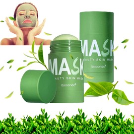 Green Tea Mask Clay Stick, RoseFlower Pack of 2 Cleanse Green Tea Mask, Green Tea Mask - Effective Moisturising, Removes Blackheads and Acne Thoroughly