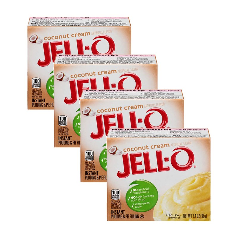 Jell-O Instant Pudding & Pie Filling, Coconut Cream, 3.4 Ounce