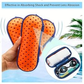 Slzhds Estuche para Gafas de Natación, Swim Goggle Case For Swimming Goggles, Sunglasses con Cremallera, Liviano y Transpirable, Accesorio de Natación, para Playa y Piscina (Rosa)