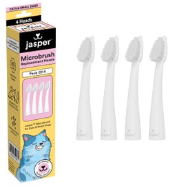 Jasper Microbrush Cat Toothbrush, Soft-Bristled Toothbrush Kit for Felines & Small Dogs, Non-Slip Handle with 2 Replaceable Brush Heads, Use with Cat Toothpaste (Microbrush, Brush Heads Only)