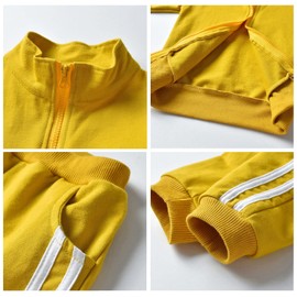 Little Boys Girls Clothes Sets Long Sleeve Casual Sports Kids 2 Piece Athletic Outfit With Pockets Red 4-5 Years