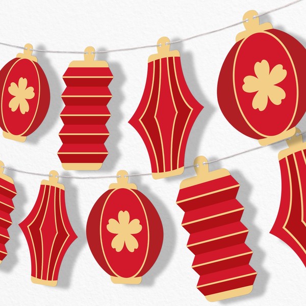 Big Dot of Happiness Lunar New Year Lantern Garland Banner,