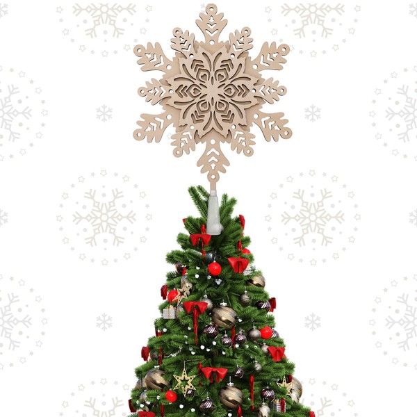Christmas Tree Topper Treetop Snowflake Tree Topper Christmas Wooden Rustic