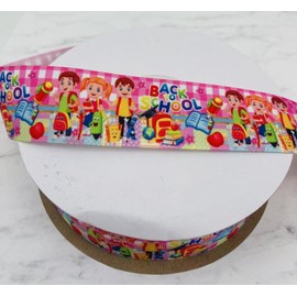 Unbranded Grosgrain Ribbon 1.5” Back To School Pencil Backpack Books Printed 2 Yards