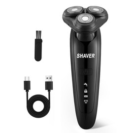 Electric Razor for Men - Rechargeable Shaver 3D Precision Blades with Pop-up Trimmer - Rotary Cordless Shavers Washable Gentle on Sensitive Skin for Beard Sideburn Face with Travel Lock Men Gift