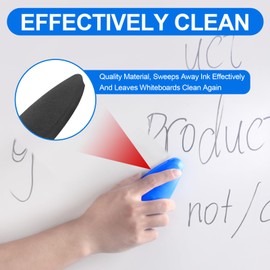 Dry Erase Eraser, Whiteboard Eraser, Glass Whiteboard Eraser, Magnetic Whiteboard and Chalkboard Eraser with Powerful Magnet, Double Sided Felt and Replaceable Blue Microfiber Side 3 in 1 (Blue 1Pcs)