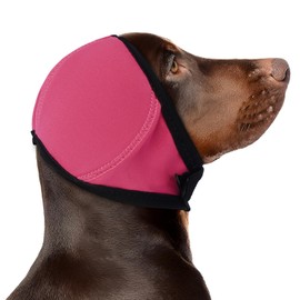 MIGOHI Dog Calming Hoodie, Dog Ear Protection for Swimming, L | Anxiety Muffs for Large Dogs, Calming Dogs Headphones for Fireworks, Thunder, Car Rides, Rose Red