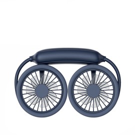 Neck Fan Mini Portable Low Noise Rechargeable Battery Hands Free Fan for Outdoor Sports Blue