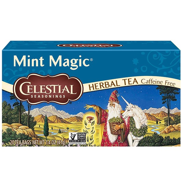 Celestial Seasonings Herbal Tea, Mint Magic, Caffeine Free, 20 Tea Bags (Pack of 6)