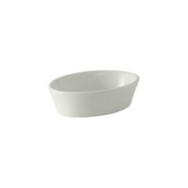 Tuxton China BWK-100 Baking Dish, 10 oz., 6-1/4" x 4-3/8" x 1-1/4", Oval, Microwave and Dishwasher Safe, Oven Proof, Fully Vitrified, Ceramic, DuraTux, White, Pack of 12