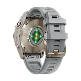 OUTVI Watch Band for Garmin Fenix 5S 6S 7S Pro Solar Silicone Light Gold Buckle Quick Fit 20mm Bands Replacement for Garmin Epix Pro Gen 2 42mm Descent Mk2S/3/3i for Women Power Gray