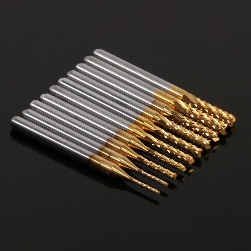 10pcs End Mill Cutter 1.0mm 1.5mm 2.0mm 2.5mm 3.0mm Carbide
