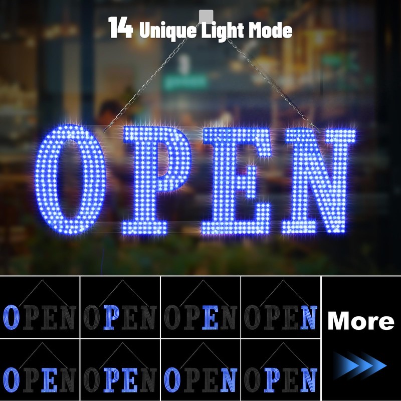 Lemonnova Large LED Open Signs for buiness with 13 Scene