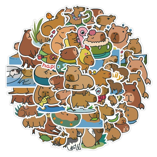 AUCEKO Capybara Sticker Pack of 100 Capybara Sticker Set Waterproof
