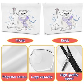 Cat Gifts for Cat Lovers Cute Cat Makeup Bag Inspired Music Lover Gifts Fan Singer Merch Friendship Gifts for Women Cat Mom Cat Lady Coworkers Sister Birthday Graduation Mothers Day Cosmetic Bag