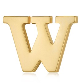 HONEY BEAR 1pc Collar Brooch Label Pins Badge 26 Alphabet Letters A to Z for Mens' Suit/Women's Shirt for Business Wedding Gift (W-0.59 inch)