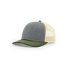 RICHARDSON Snapback Trucker Cap Adjustable Heather Grey/Birch/Army Olive, One Size