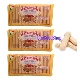 Bell'Amore Savoiardi, Lady Fingers Champagne Biscuits for Tiramisu (Pack of 3), 7 oz G