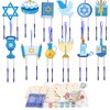 HONMOK 12 Pieces Hanukkah Wind Chime Craft Set Wooden Menorah