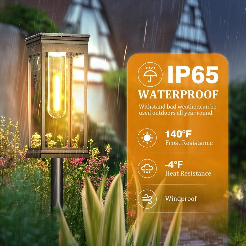 TEZKOLES 8 Pack Solar Pathway Lights Outdoor, IP65 Waterproof Solar
