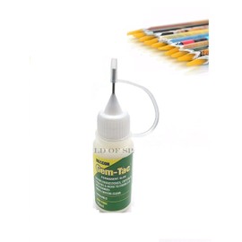 JP Arts & Crafts 10ml Gem-Tac Glue Rhinestone Crystal Applying Needle Precision Tip Bottle for Art & Crafts Card Jewellery Making with 1 Free Wax Pencil