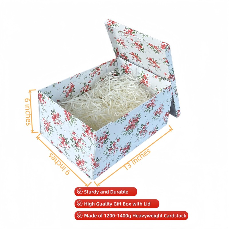 BoxSkivra 1 Pack 13x9x6 inch Keepsake Boxes with Lids Large