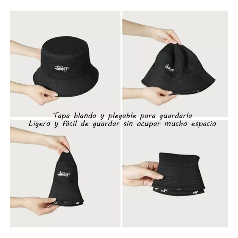 THE9SHOP Sombrero Sol Pescador Bordado Doble Cara/ Gorras Bucket Hat