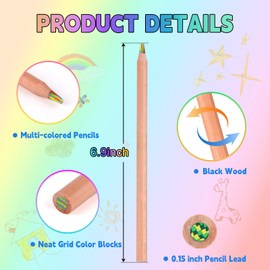 Kosonka 12 Colors Rainbow Pencils for Kids, 12 Pieces Multi Colored Pencils with Sharpener, Rainbow Colored Pencils for Teens, Adults, Gifts for Easter Basket Stuffers, Birthday Party