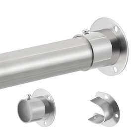 Closet Rod, 17 to 51 Inch Stainless Steel Adjustable Closet Rod,1.3 Inch Diameter Heavy Duty Closet Rods for Hanging Clothes,Silver Closet Poles for Wardrobes