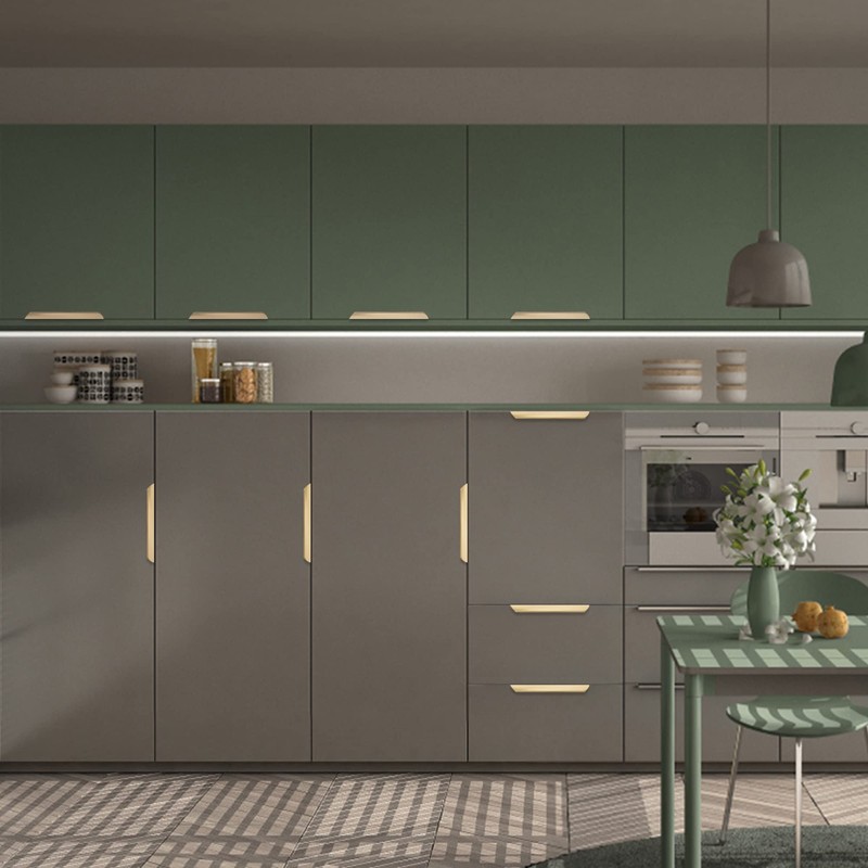 Malimali 10 Pack Gold Edge Finger Pulls for Cabinets 6"