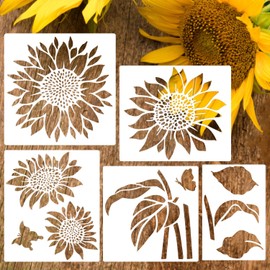 Large Sunflower Stencil for Painting Flower Stencils Reusable Sunflower Stencils for Wood Fence Furniture Fabrics DIY Decor