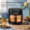 4.5QT Large Air Fryer – See-Through Glass, 360° Hot Air