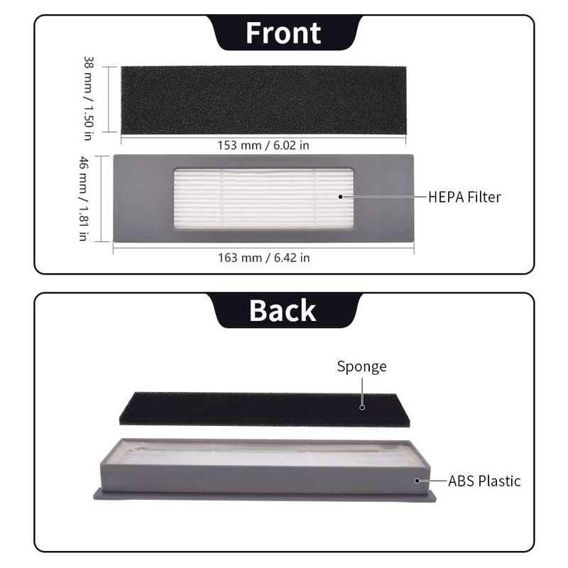 Neutop Replacement Filters Compatible with Ecovacs Deebot OZMO 920, 950,