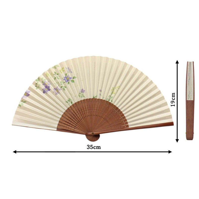 Kyo Fan, Iron Wire (Beige), Kyoto, Made in Japan, Women's,