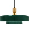 Qepeety Mid Century Pendant Light, Green Chandelier Hanging Light,2 Layer