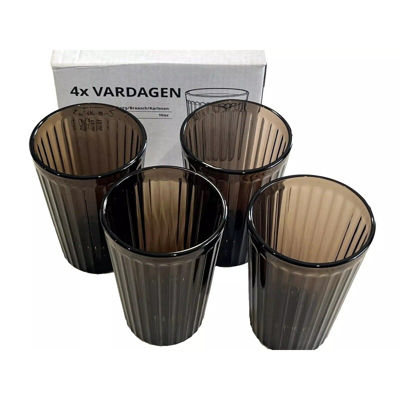 IKEA NEW IKEA 4 Vardagen Glasses Brown Glass 10 oz