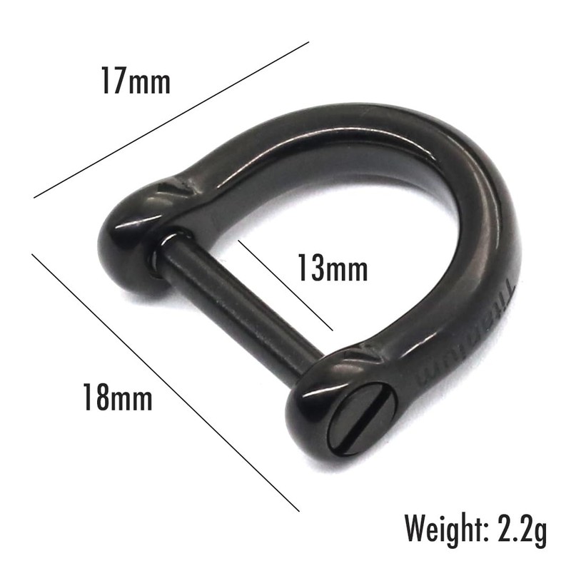 TUNUKE Titanium D-Ring Small Mini Screw-Type Keyring Keychain Carabiner Key