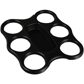 PAPSTAR PS 8.8" x 9.6" x 0.94" Black Cup Tray for 6 Cups - Pack of 3