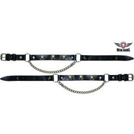 Dream Apparel Synthetic Leather Black Motorcycle Fashion Texas Star Boot Chain 17 In