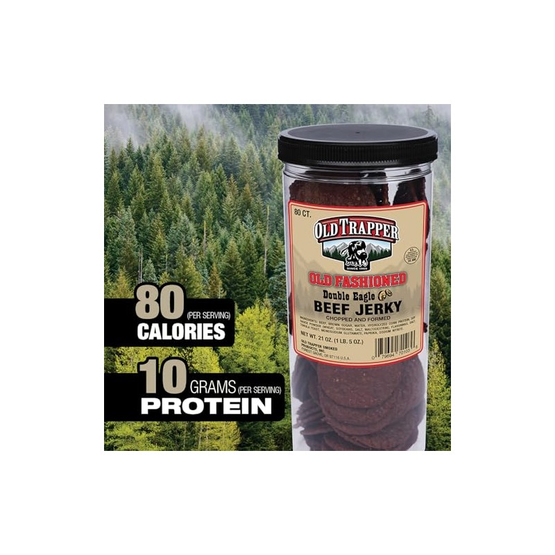 Old Trapper Double Eagle Beef Jerky, Old-Fashioned Flavor, 21oz. 80-Piece