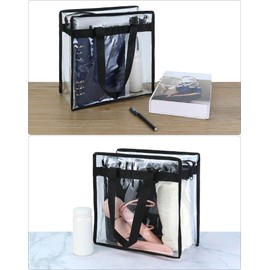 QWORK Transparent PVC Stadium Approved Tote Bags, 4 Pack 12x6x12 inches Clear Large Totes with Zipper Closure