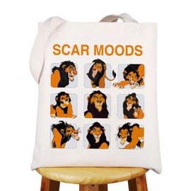 WZMPA Villains Scar Canvas Tote Bag Lion Scar Fans Gift Scar Moods Shoulder Bag Scar Merchandise, Scar Moods Tg, Large