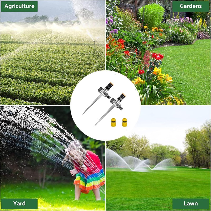 SUCANY Gardena Garden Sprinkler, Sturdy Metal Mandrel, Continuously Adjustable Irrigation