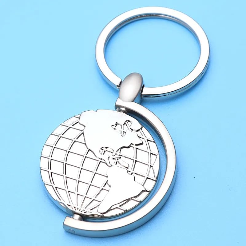 Freedale Keyring Rotating World Map Keychain Globe Planet Earth Pendant