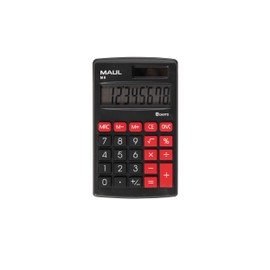 MAUL Taschenrechner M8 | Taschenrechner klein mit 8 Stellen Display | Standardfunktionen für Büro, Zuhause, Schule | Solar Taschenrechner mit Batterienutzung bei Dunkelheit | Schwarz