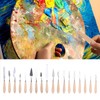 18Pcs Artist Palette Knife Oil Painting Gouache Scraper Wooden Handle